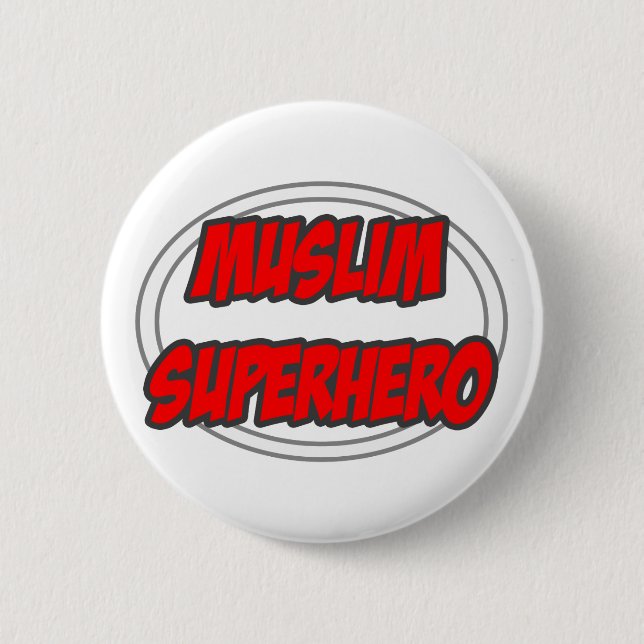 Muslim Superhero Button (Front)