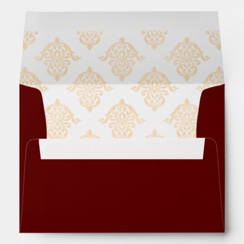 Muslim Wedding Burgundy Return Address Envelope