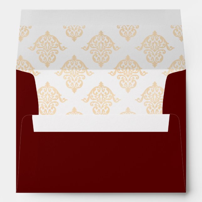 Muslim Wedding Burgundy Return Address Envelope (Back (Bottom))