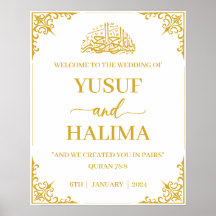 Muslim Wedding Welcome Sign