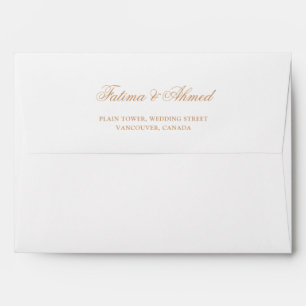 Muslim Wedding White Minimal Modern Return Address Envelope