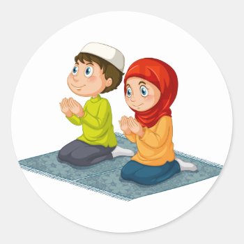 Muslims Classic Round Sticker by GraphicsRF at Zazzle