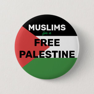 MUSLIMS FOR A FREE PALESTINE FLAG RED BLACK GREEN BUTTON