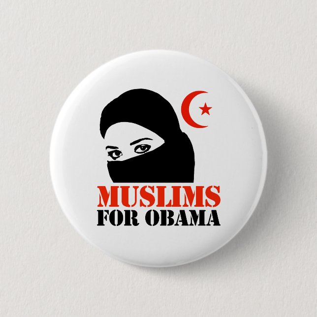 MUSLIMS FOR OBAMA BUTTON (Front)