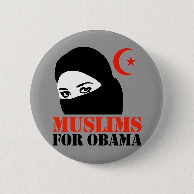 Muslims for Obama Button (Front)