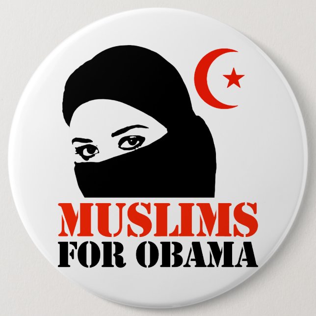 Muslims for Obama Pinback Button (Front)