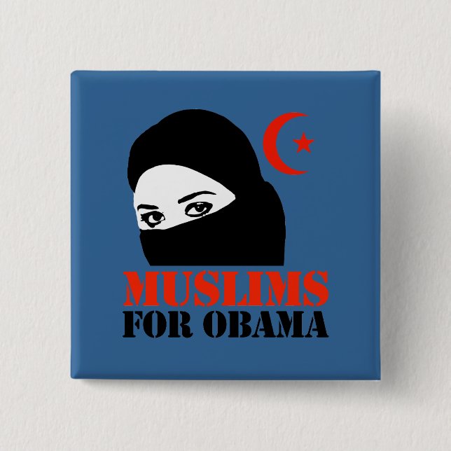 Muslims for Obama Pinback Button (Front)