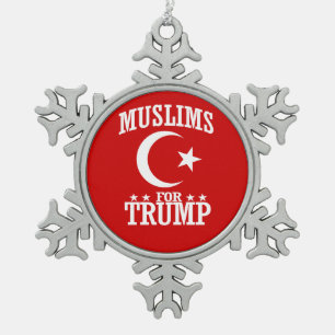 MUSLIMS FOR TRUMP SNOWFLAKE PEWTER CHRISTMAS ORNAMENT