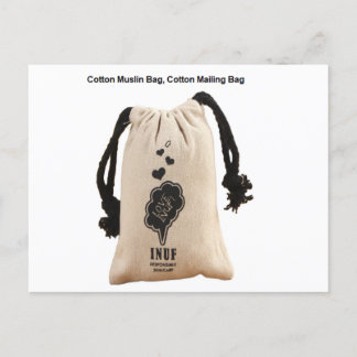 Muslin Bag, Cotton Mailing Bag, Favor Bag Postcard