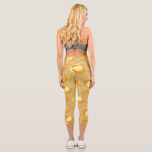 musmelon fruit pattern capri leggings