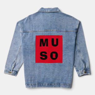 Muso Minimalist Red Cool Musician Denim Jacket
