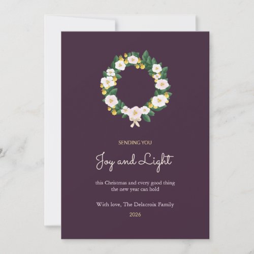 Mussaenda Oncidium Wreath Family Christmas Card