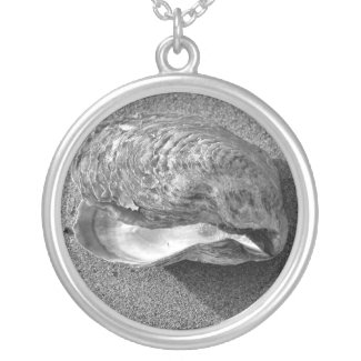 Mussel Seashell Beach Silver Necklace Pendant