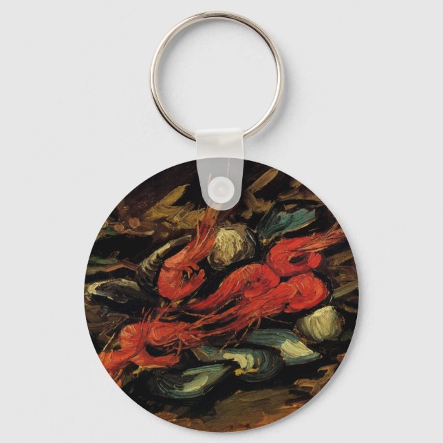 Mussels and Shrimp by Vincent van Gogh Keychain (Front)