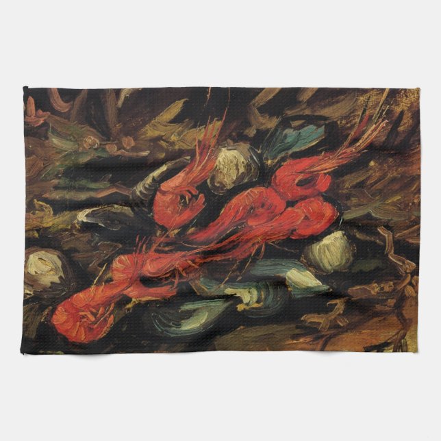 Mussels and Shrimp by Vincent van Gogh Kitchen Towel (Horizontal)