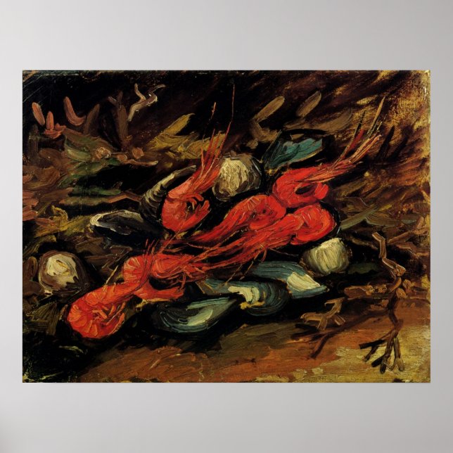 Mussels and Shrimp by Vincent van Gogh Poster (Front)
