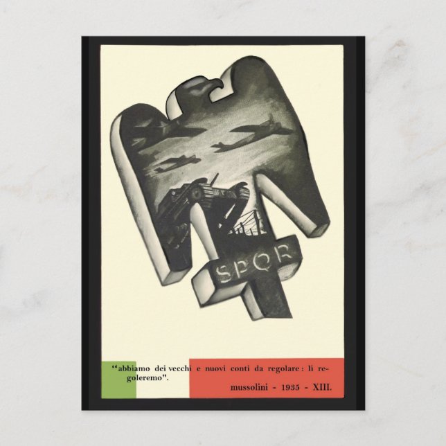 Mussolini Propaganda Postcard (Front)