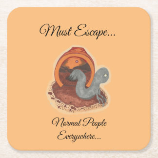 Must Escape...The Potted Creature P.C Square Paper Coaster