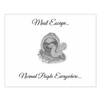 Must Escape...The Potted Creature Rubber stamp