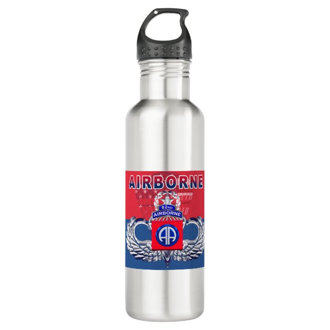 “Must Have” 82nd Airborne Division Stainless Steel Water Bottle (Front)