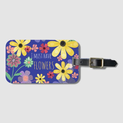Must Have Flower Power Luggage Tag