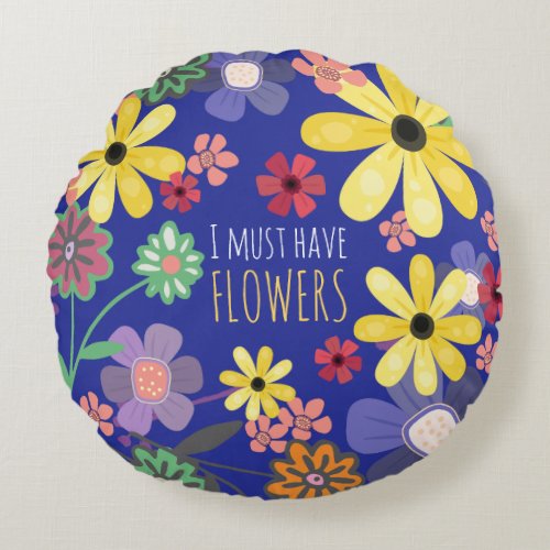 Sixties style flower pillow