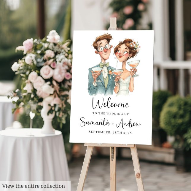 Must-See Funny Wedding Welcome Sign Watercolor Fun (Must-See Funny Wedding Welcome Sign Watercolor Fun)