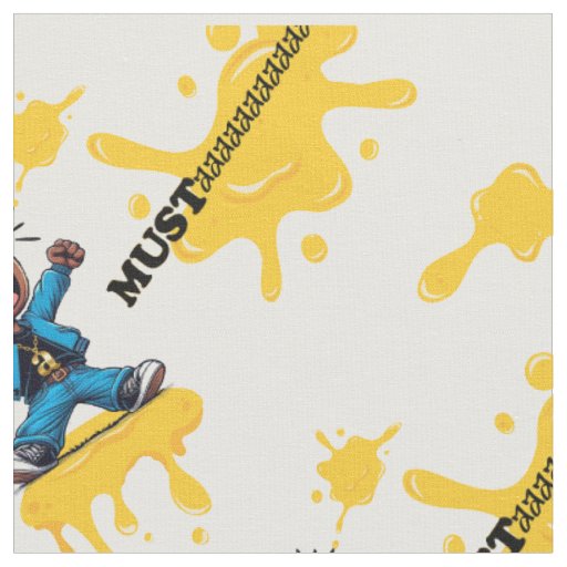 Mustaaaard Graphic Print - White Fabric