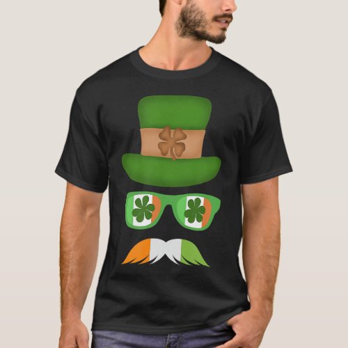 Mustach Irish Sunglasses St Paddys St Patricks T_Shirt