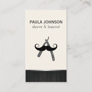 Mustache and Barber Blade Business Card