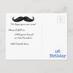 Mustache and Bow tie 1st Birthday Invitation | Zazzle