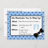 Mustache and Bow tie Baby Shower Invitation (Front/Back)