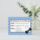 Mustache and Bow tie Baby Shower Invitation (Standing Front)