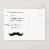 Mustache and Bow tie Baby Shower Invitation (Back)