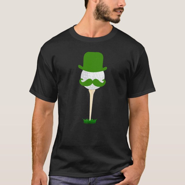 Mustache And Bowler Hat Golf Ball Apparel  Golf Ha T-Shirt (Front)