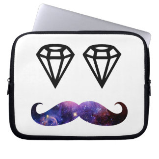 Mustache and diamonds laptop sleeve