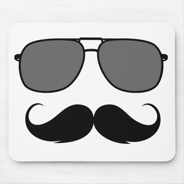mustache and glasses mouse pad (Front)