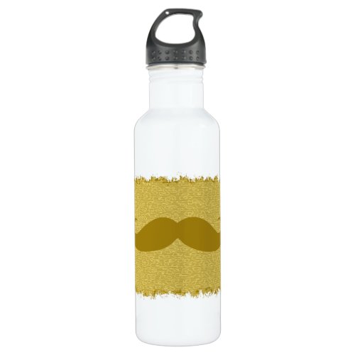 Mustache and Leopard Print 12 Stainless Steel Water Bottle