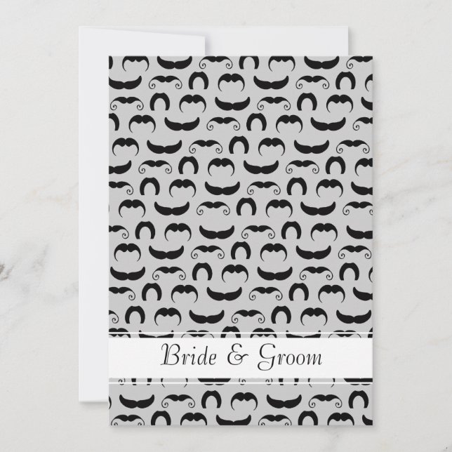 Mustache and Lip Wedding Invitation (Front)