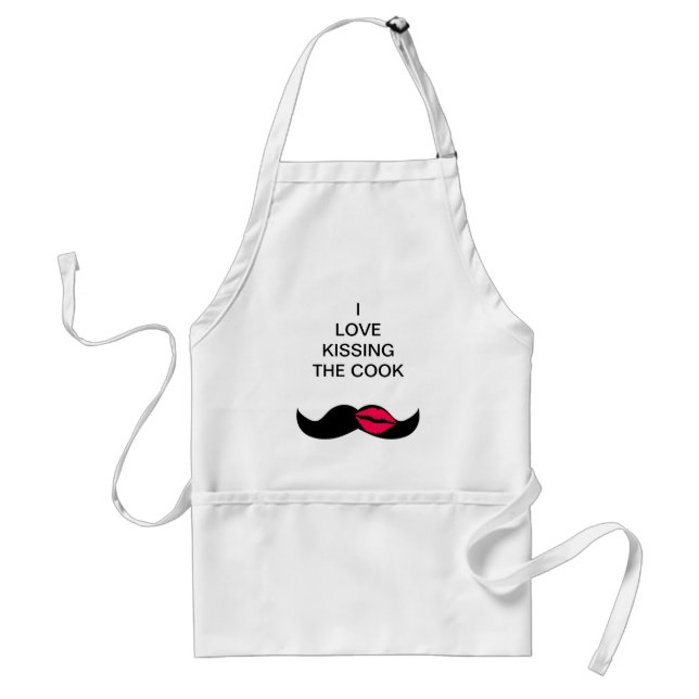 mustache and lips adult apron (Front)