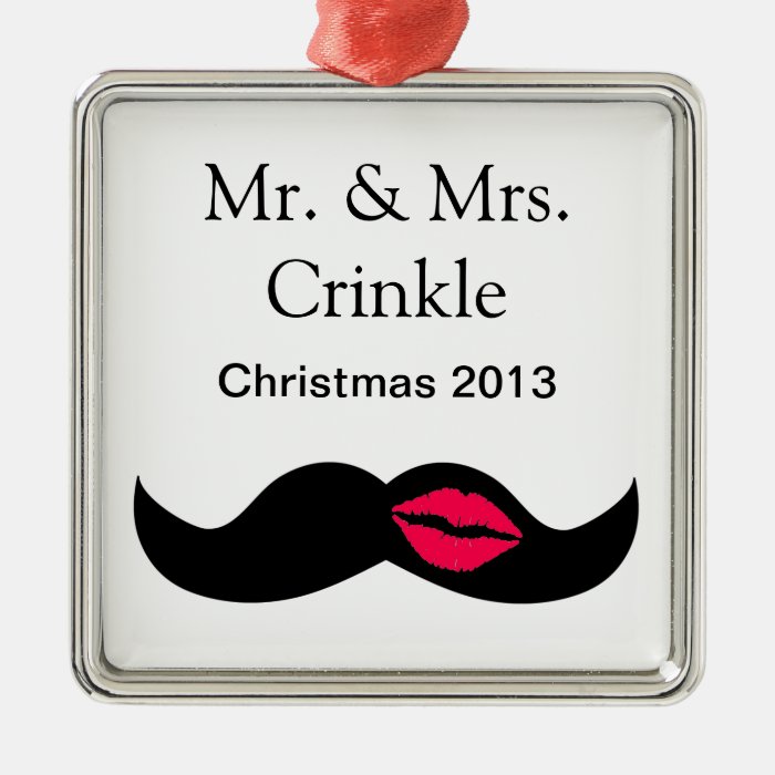 mustache and lips christmas ornaments