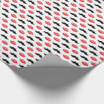 Mustache and Lips His & Hers Wedding Pattern Wrapping Paper<br><div class="desc">A fun mustache and lips pattern in red and black make up this hip and trendy design. You may add your name in the space provided to personalize.

View my work process on www.instagram.com/arncyn</div>