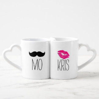 Mustache and Lips Lovers' Mug Set