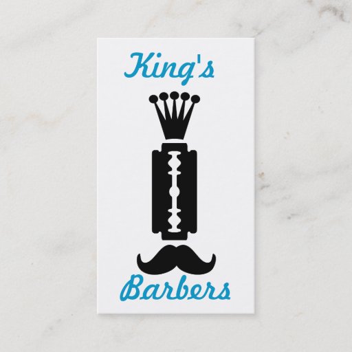 Customizable Moustache and razor themed business card