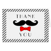 Mustache and Red Bowtie Thank You Note (Front Horizontal)