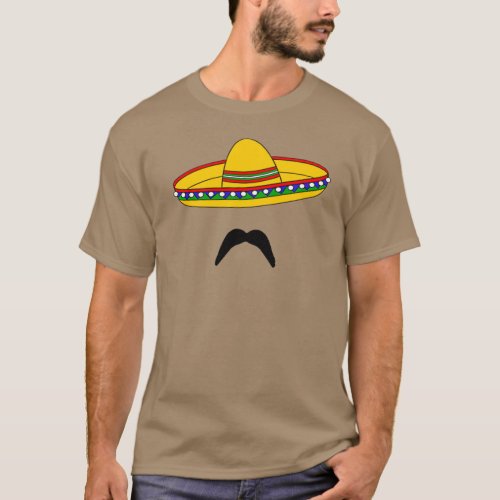 Mustache and Sombrero Cinco de Mayo Fiesta T_shirt