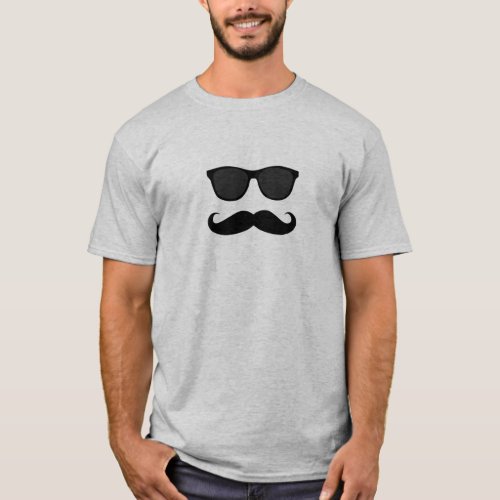 Mustache and Sunglasses T_Shirt