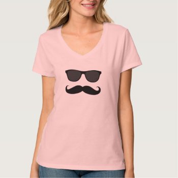 Mustache And Sunglasses T-shirt by MovieFun at Zazzle