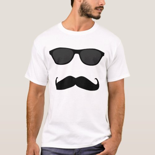 Mustache and sunglasses T_Shirt