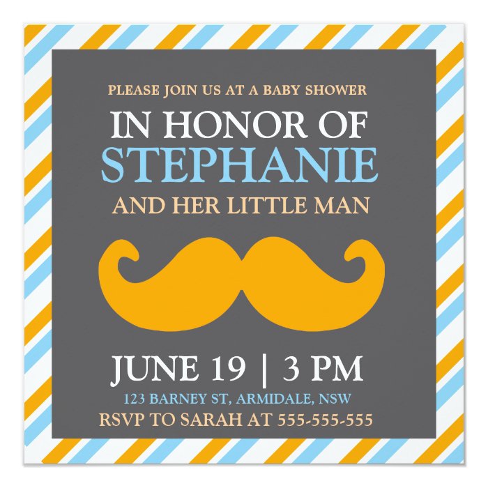 Mustache baby boy shower invites | Zazzle